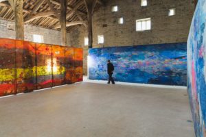 Alice Kettle's Thread Bearing Witness installed at Gawthorpe Barn during BTB19