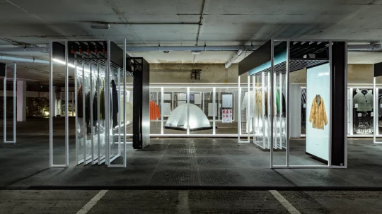 CP Company Cinquenta exhibition installed at Darwen Market Underground Car Park during BTB21