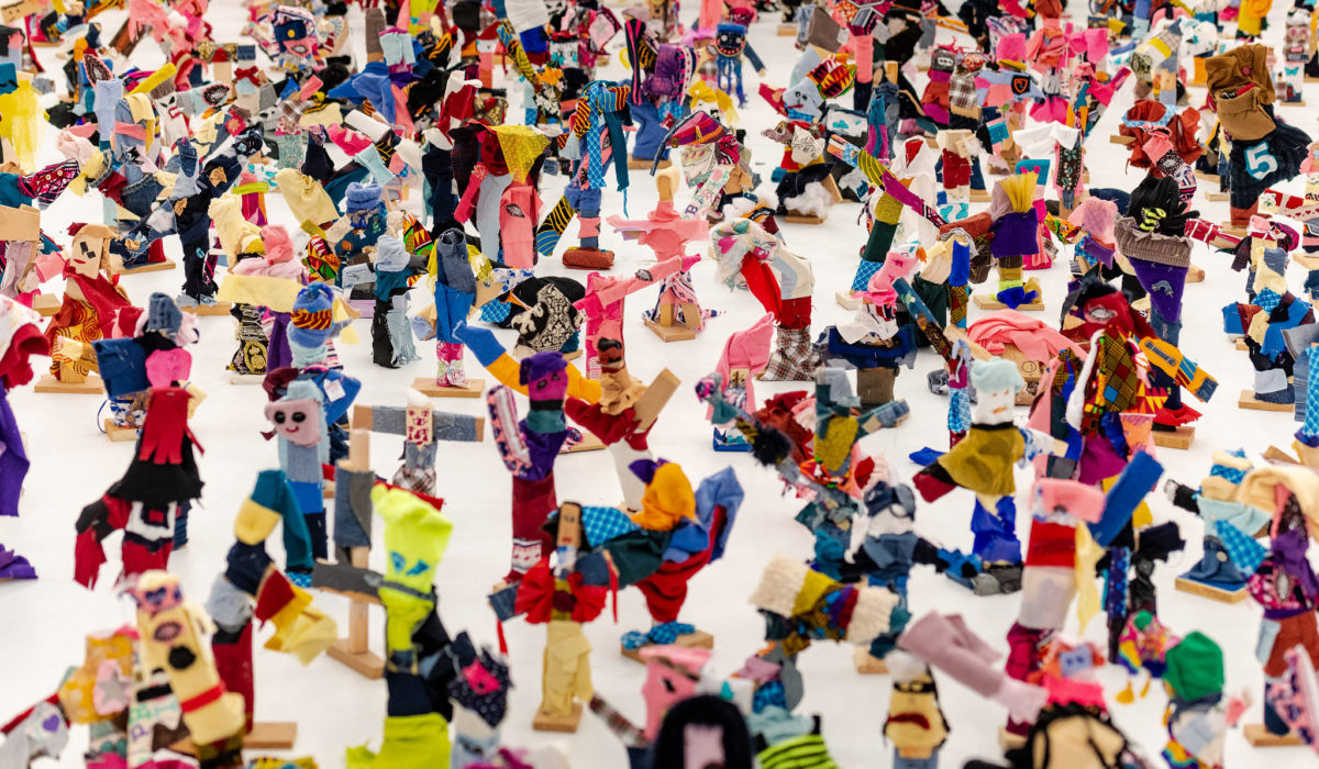 Jeremy Hutchison's Effigies exhibition installed at 29 Northgate in Blackburn