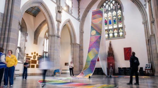 Margo Selby's Breathing Colour installed at Blackburn Cathedral.