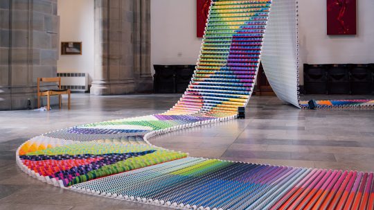 Margo Selby's Breathing Colour installed at Blackburn Cathedral.